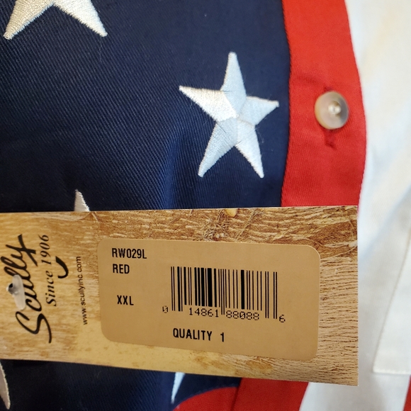 Scully American Flag Shirt New With Tags Red, White, and Blue. Size XXL - Picture 7 of 8